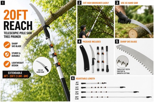 20ft 6meter telescopic pole - telescopic,